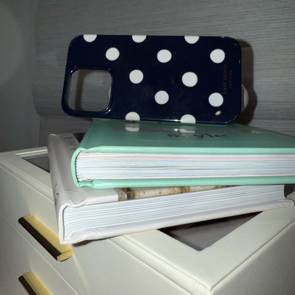 Kate Spade Navy and White Polka Dot Phone Case